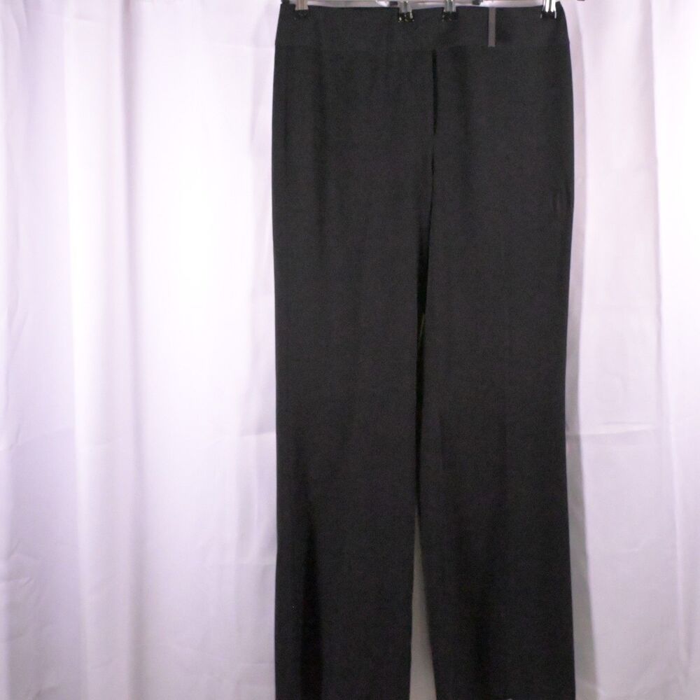 T‎ Tahari Black Straight Leg Dress Pants Womens 12 35x33.5 Faux Belt